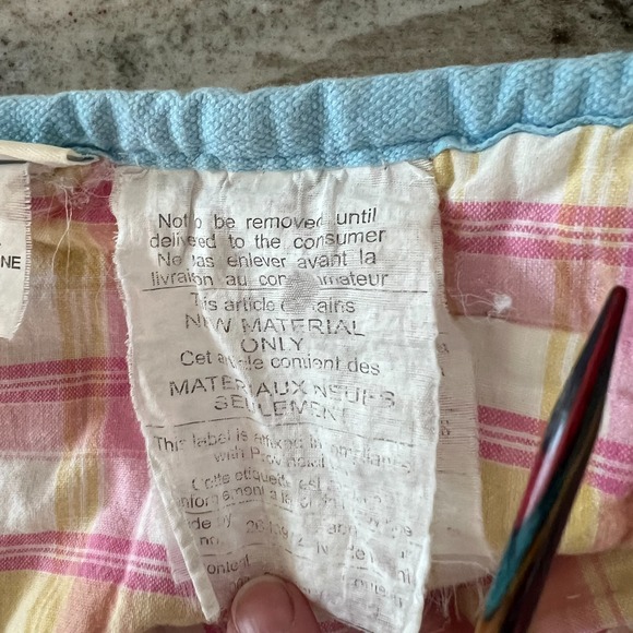 POTTERY BARN KIDS Pastel Madras Twin Bed Quilt Patchwork Pink Blue Yellow Green - Picture 12 of 13